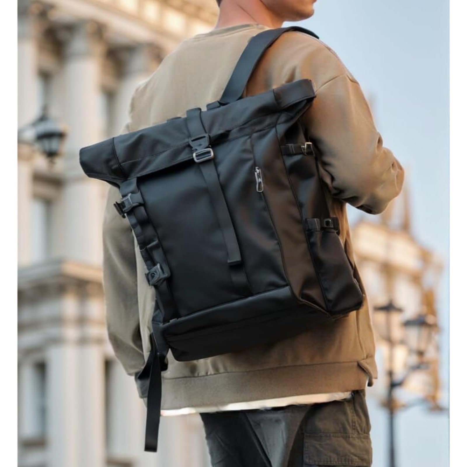 Zaino espandibile unisex di grande capacità impermeabile Zaino