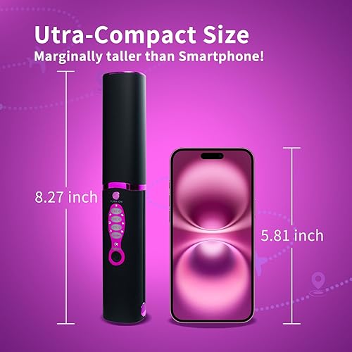 Miniatura 6 de Plancha plana de titanio pequeña para cabello corto, mini alisador de pelo inalámbrico y rizador para viajes, doble voltaje, portátil, recargable
