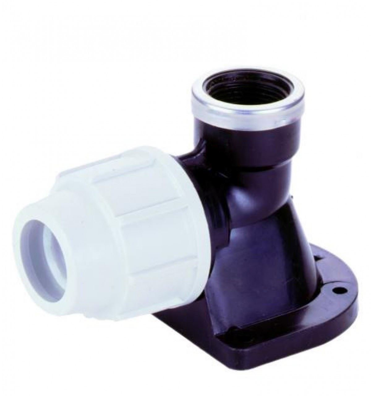 PLASSON 7750 20mm x 1/2" Plastic Wallplate Elbow