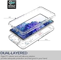 Vista 3 de Funda para Galaxy S20 FE 5G, SM-G781U con protector de pantalla de vidrio templado, diseño floral de cuerpo completo, carcasa rígida + funda de TPU