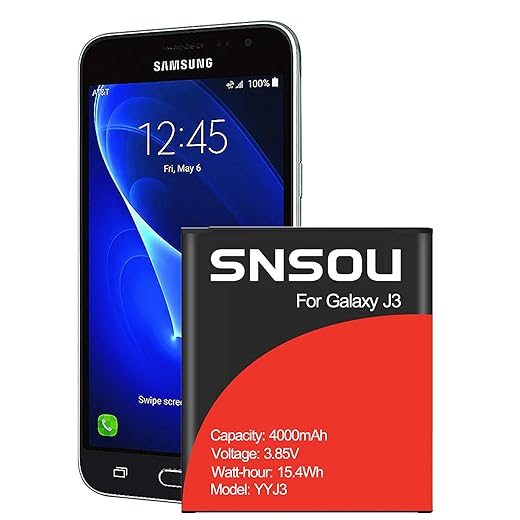 Galaxy J3 Emerge Battery, Upgraded 4000mAh Replacement EB-BG530CBU Battery for Samsung Galaxy J3 Luna Pro S327VL /Galaxy J3 Emerge SM-J327P /Galaxy On5 G550T1 G550T SM-G550F Spare Battery