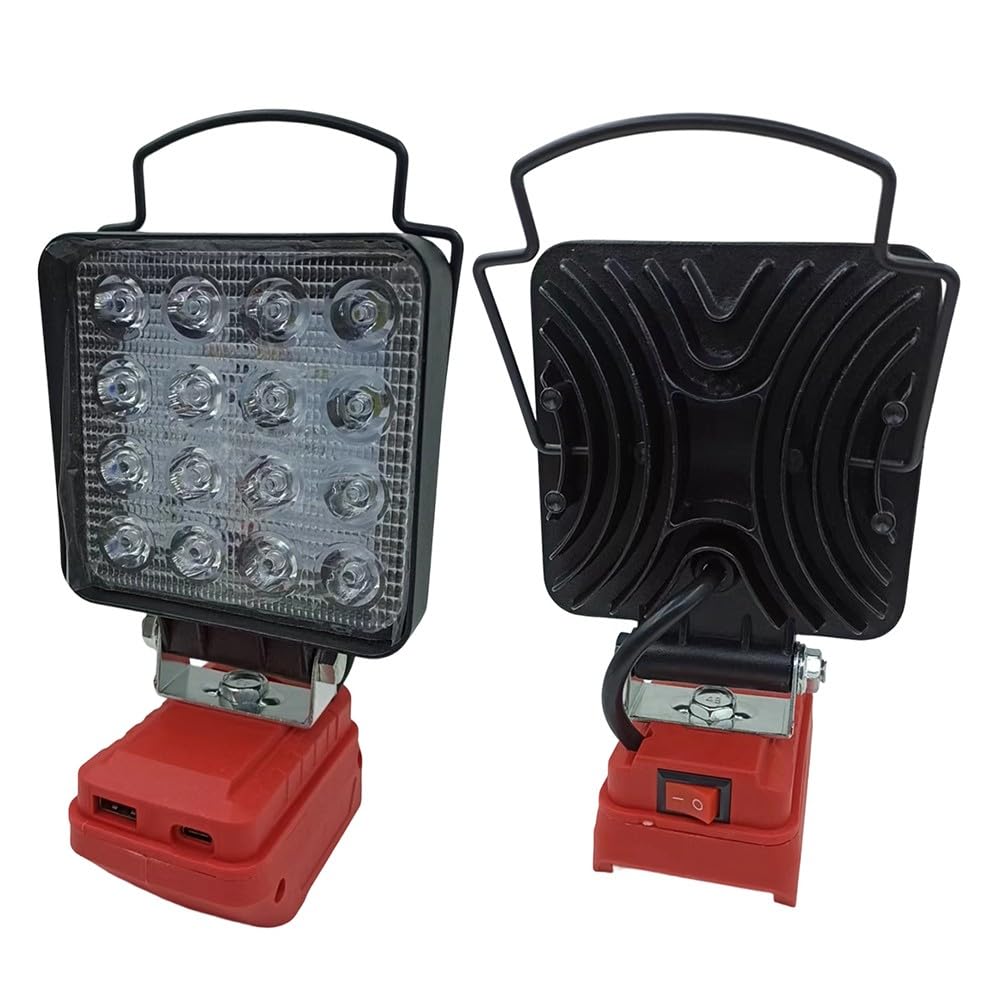 Akumulatorowa lampa robocza LED do użytku na zewnątrz, idealna na kemping, pasuje do akumulatorów 4511396 i 4511437