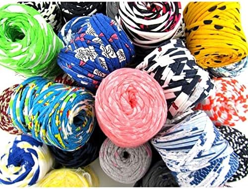 Hoooked Lot de 30 petites pelotes de fil zpagetti en coton imprimé - Idéal pour les débutants - Tricoter facilement à la