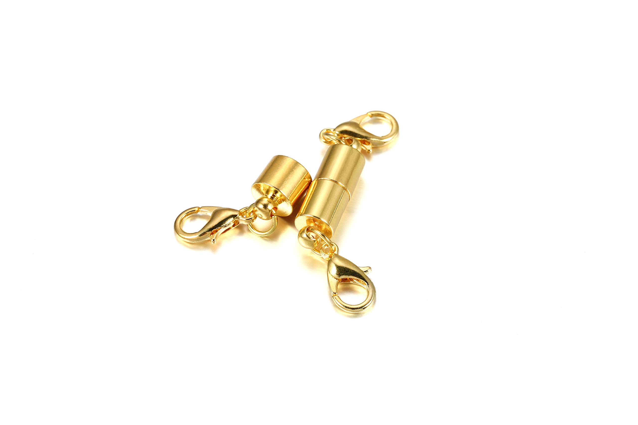 Wisiorek 5 sztuk/partia metalowe miedziane zapięcia magnetyczne z karabińczykiem do skórzanych bransoletek naszyjnik złącza (złoto 6mm)