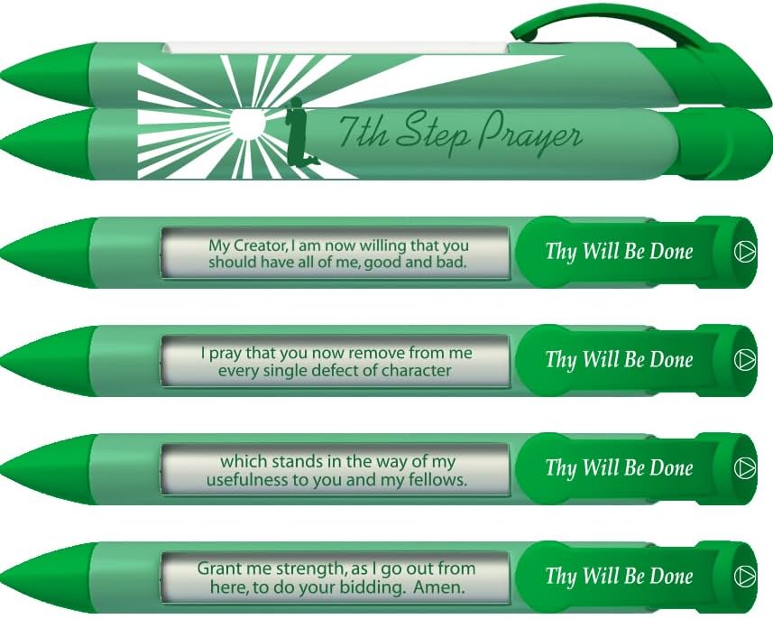 Vista 3 de Greeting Pen Bolígrafos de recuperación - 3er paso7 pasoHappy Joyous Free Pen Trio Juego de 6 bolígrafos con mensaje giratorio (36077)