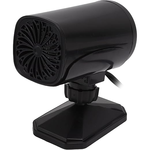 Portable Windshield Defroster, Flexible Adjustment Car Heater Heat Resistant 2 Gears for Winter (Black 12V)