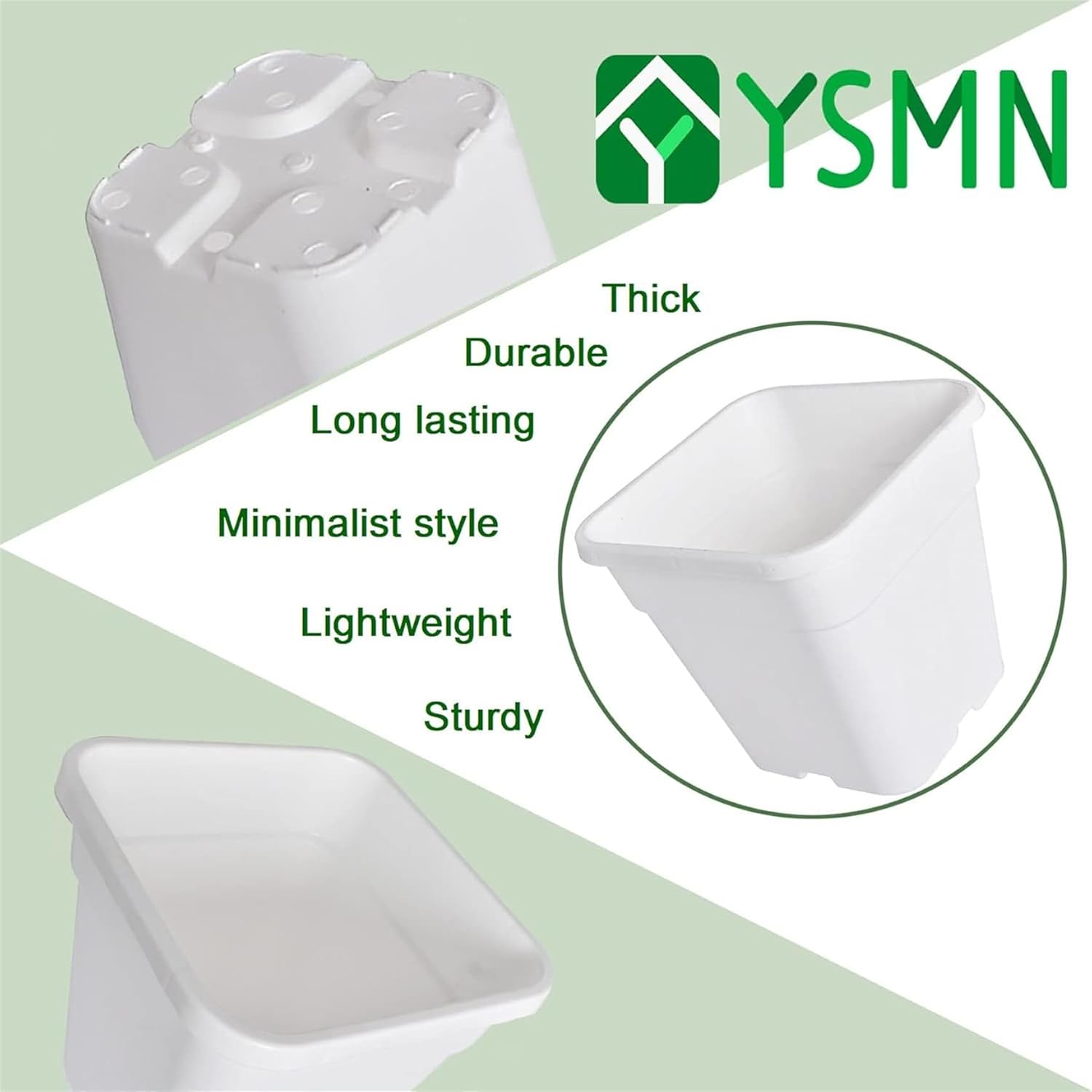 10 Pcs 3 Gallon White Square Nursery Pots with Drainage Holes and Plant Flexible Seedling Pots Seed Starting Planter for Indoor Outdoor Flowers
