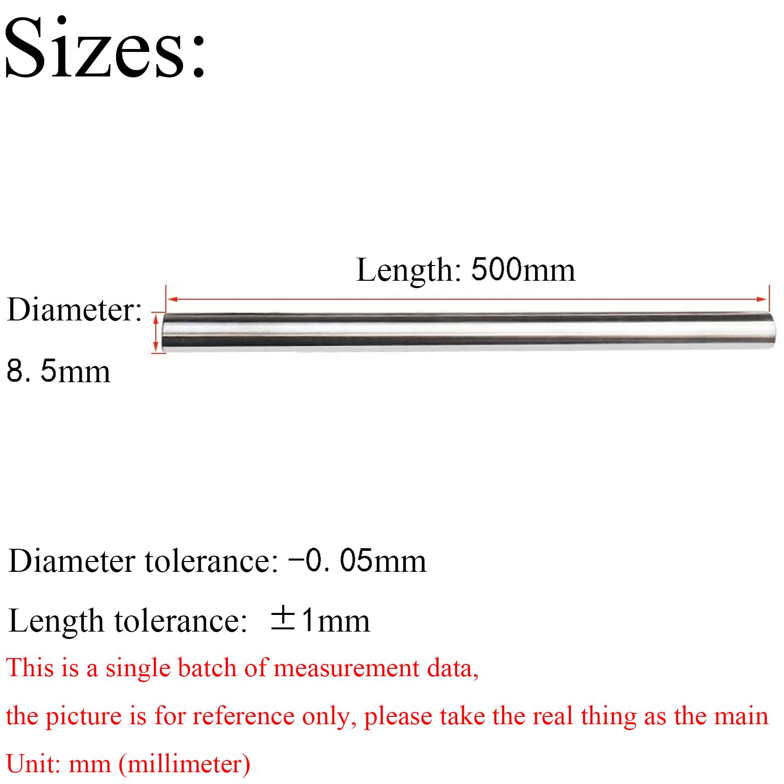 4 szt. okrągłych prętów ze stali nierdzewnej 304 o średnicy 8,5–11 mm, idealnych do majsterkowania i hobby(8.5mm)