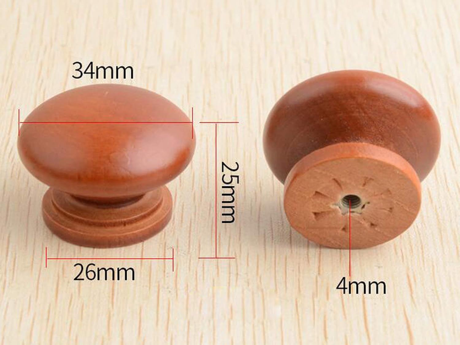 15 Pack Wooden Mushrooms Knobs Wood Mushroom Handles Pulls for Cabinets Cupboard Dresser Drawers Furniture