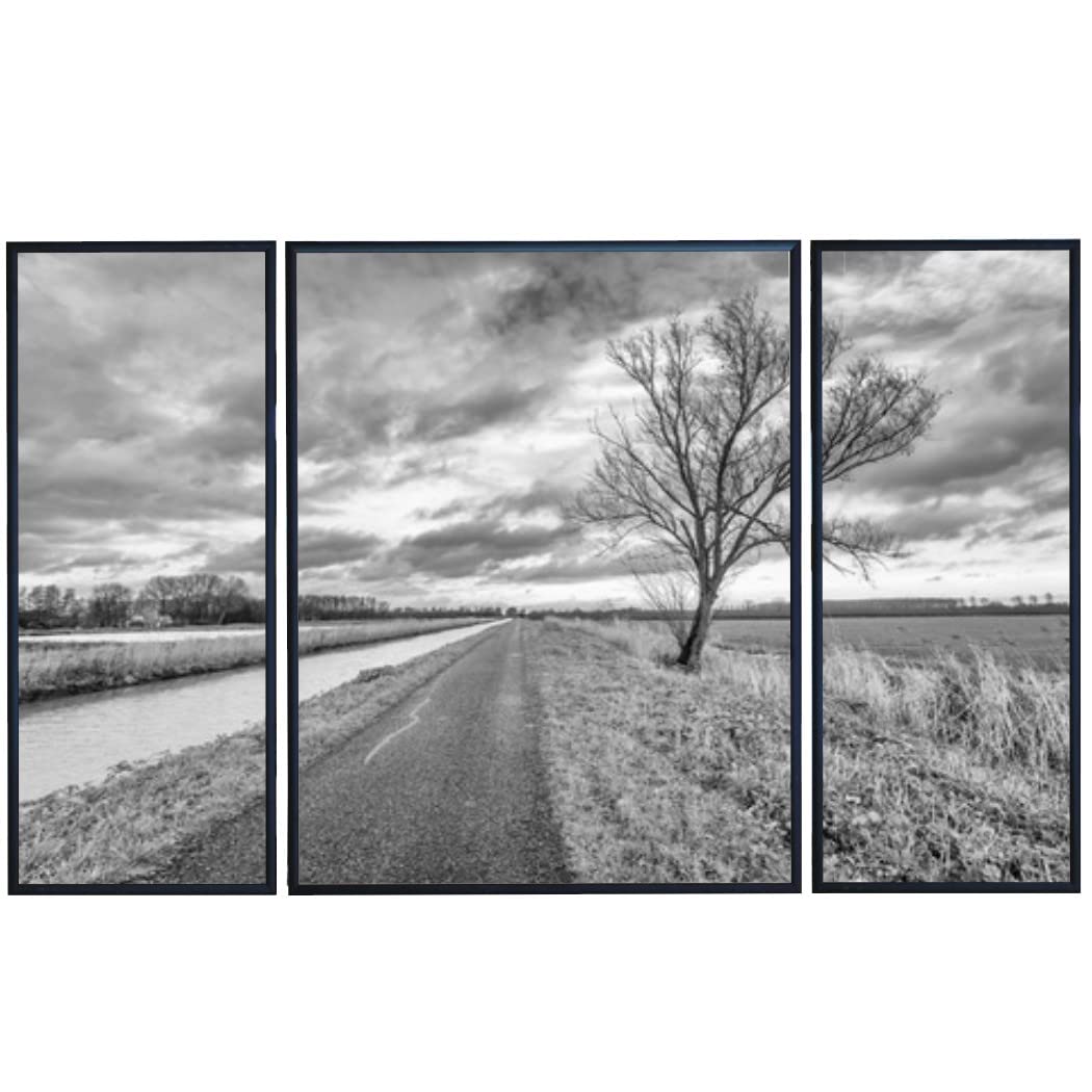RAABEC Triptychon Alu-Rahmen Schwarz 50x80cm für Malen nach Zahlen