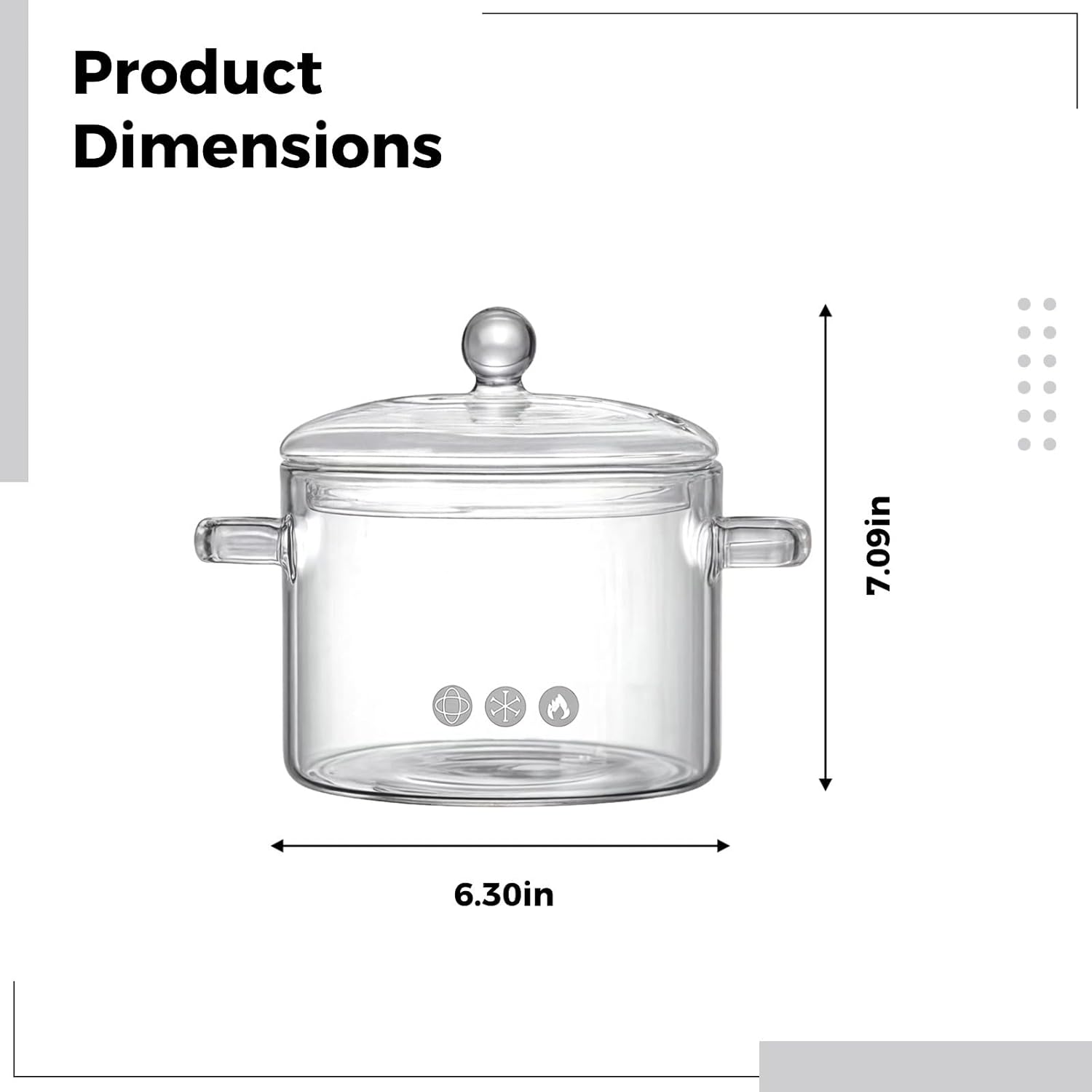 Glass Stew Pot, Multifunctional Double Handle Design, with Lid, Electric Heating Wine Warmer, for Brewing Tea, Milk, Coffee, Microwave & Open Fire Use