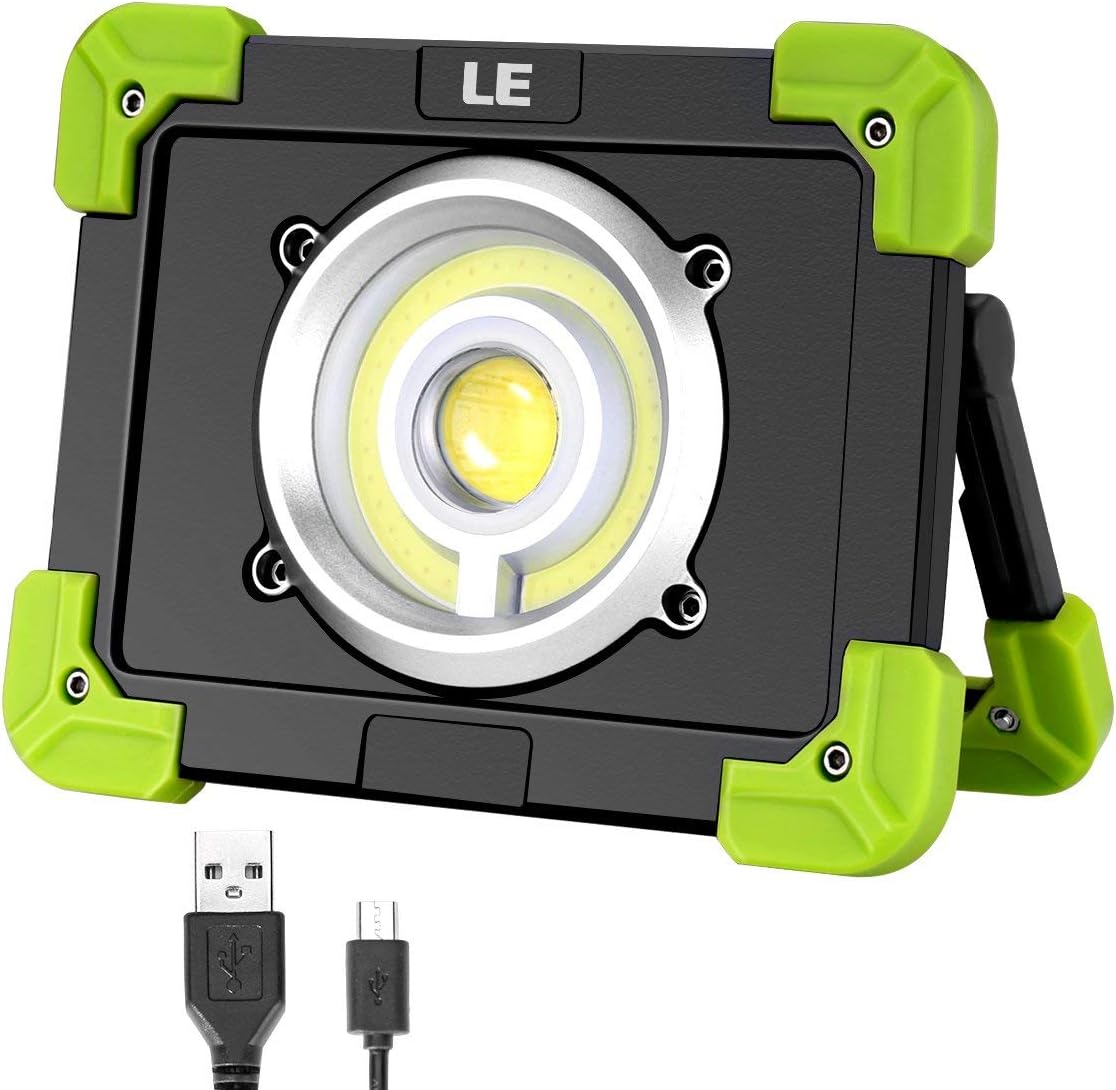 LE 20W LED Work Light Rechargeable Super Bright Camping Lantern IP44 6000mAh Power Bank Portable Outdoor Walking Hiking Emergency Lamp Daylight White Red Flash