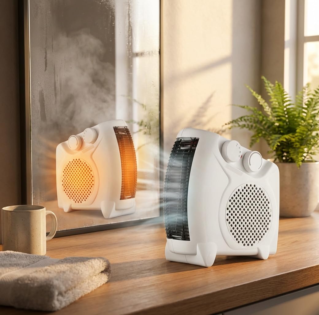 Suinga - Set di 2 riscaldatori elettrici, 1000 – 2000 W, 2 impostazioni di Temperatura, Ventilazione, Aria Calda