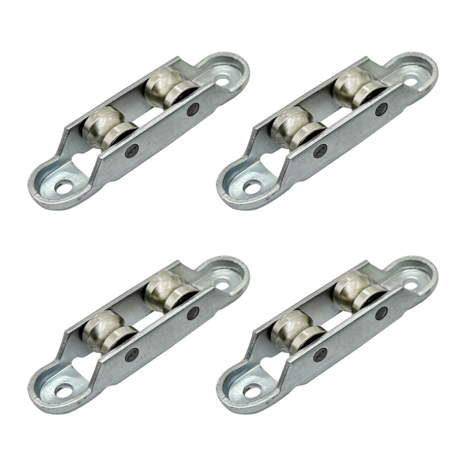 Dailibeer Geneva Wheel 4 Pieces Sliding Door Window Roller Replacement Set,Double Roller Metal Housing Hardware Sliding Door Replacement Window Double Hardware Track Set Old Repair Metal Assembly