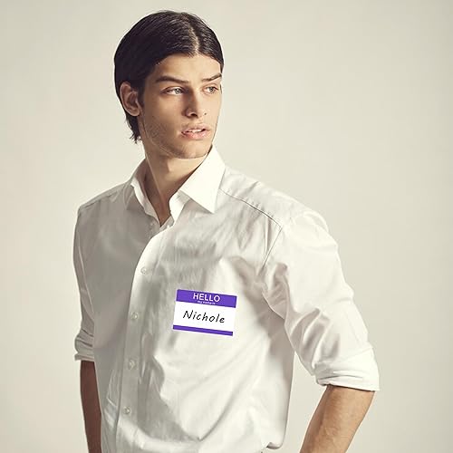 Miniatura 4 de Aleplay Etiquetas adhesivas de identificación con texto en inglés Hello My Name is para fiestas temáticas, escuela, oficina, hogar, niños, etiqueta