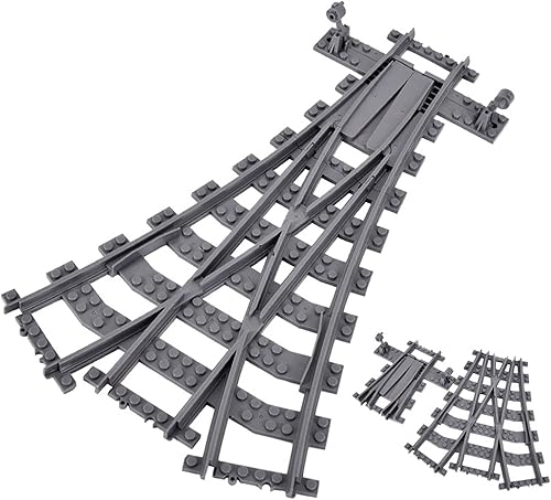 Miniatura 1 de Bloque de construcción de pistas de tren flexibles de ciudad, piezas de vías de tren y expansión de vías de tren son compatibles con todas las