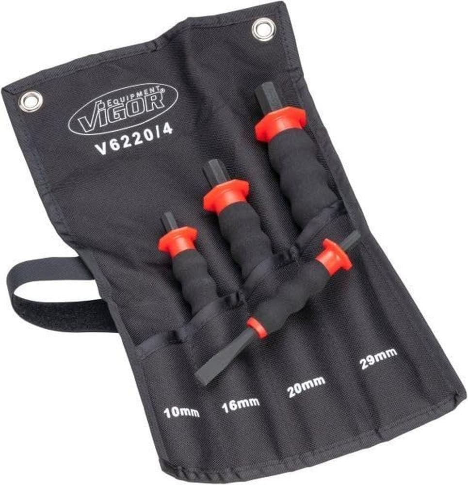 VIGOR Jeu de burins plats V6220/4