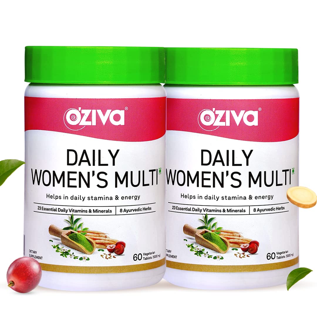 OZiva Daily Multivitamin Tablets for Women for Improved Energy Levels & Hormonal Balance | 100% RDA of 23 Essential Vitamins & Minerals, Shatavari & Brahmi | 120 Vegetarian Tablets, Pack of 2 (B0BF59L2ZQ) Amazon Price History, Amazon Price Tracker