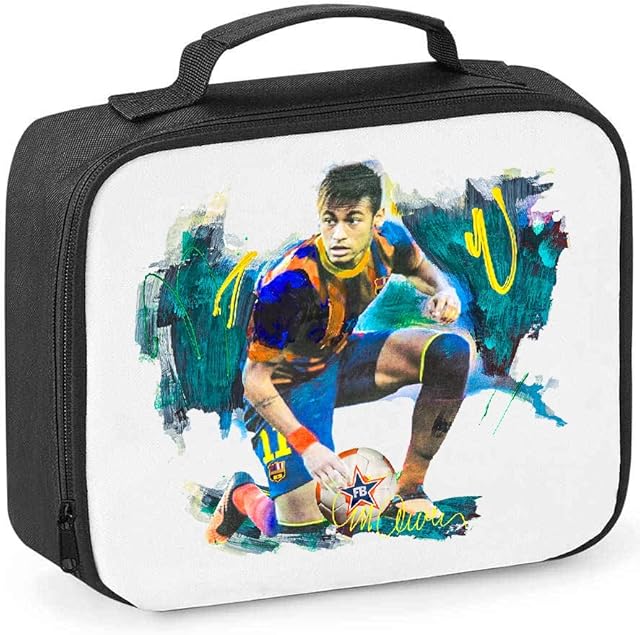 VINTRO Neymar Jr Picture Football Gifts for Boys Insulated Lunch Box Bag Kids Lunch Bag for Boys Children Girls Neymar Lunchbox Lunch Bag