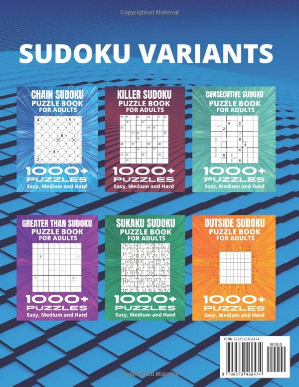Miniatura 2 de Samurai Sudoku Puzzle Book For Adults - 1120 Puzzles Overlapping Into 224 Samurai Puzzles 2 Puzzles Per Page, Easy, Medium, Hard and Extreme, ...