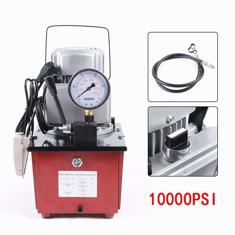 700Bar 750W Pompe Électrohydraulique Électrique Avec Vanne Manuelle Pompe Hydraulique 220V Agrégat Hydraulique Électriquement Actionnée Vanne Manuelle 7L Capacité Huile