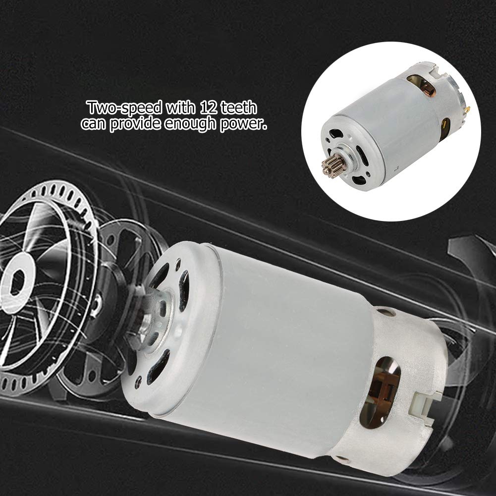 Hztyyier Hochwertiger DC-Motor mit Zwei Geschwindigkeiten mit 12-Zahn-Zahn-Zahnrad-DC für Elektro-Rohrmaschinen-Maschinenzubehör (21V)