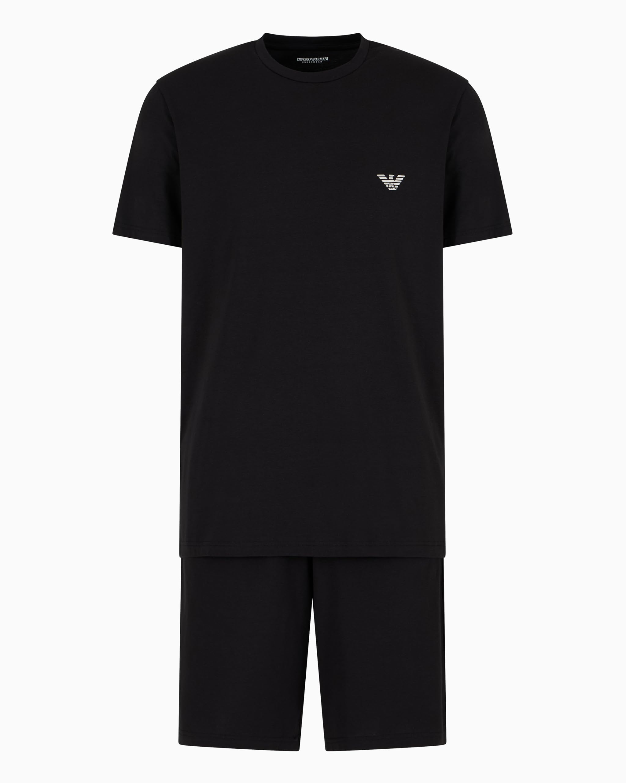 EMPORIO ARMANI Herren Short Pajamas Pyjamaset, Black,
