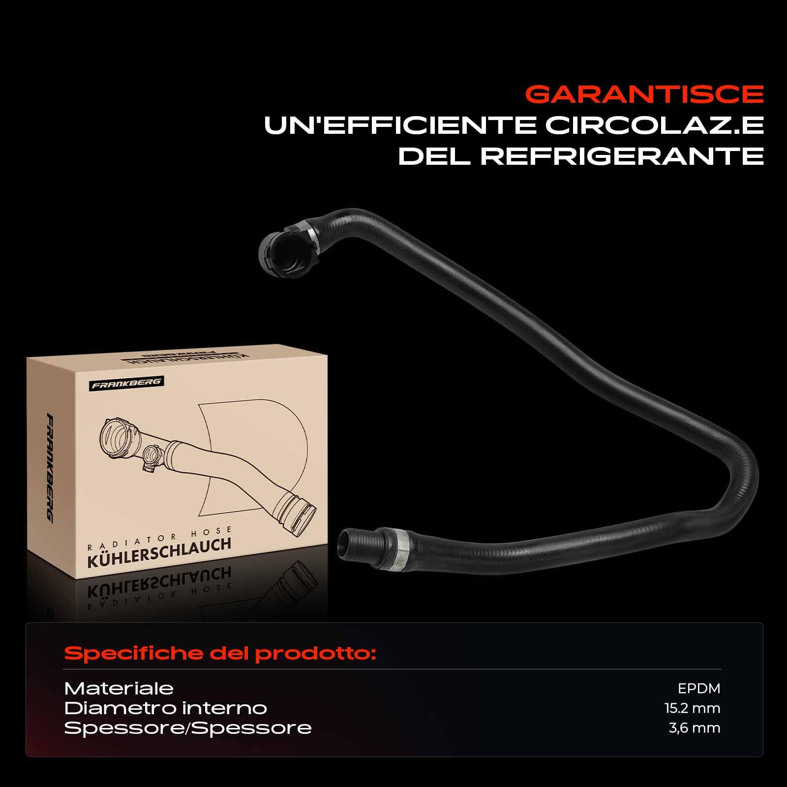 Frankberg Tubo del radiatore tubo del liquido di raffreddamento tubo | dal tubo di collegamento al termostato; Compatibile con: X3 F25