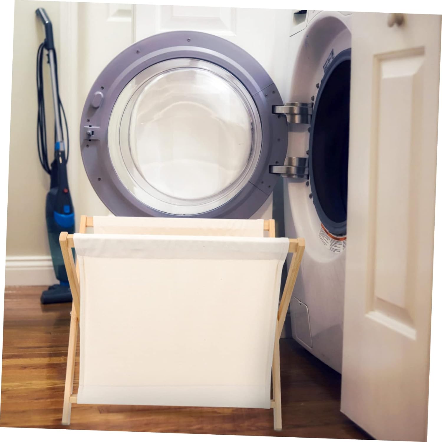 Foldable Laundry Basket Multipurpose Hamper for Sundries and Storage Spacious Cotton Linen Organizing Bin for Bedroom and Nursery Upright Design with Stylish Neutral Beige Color