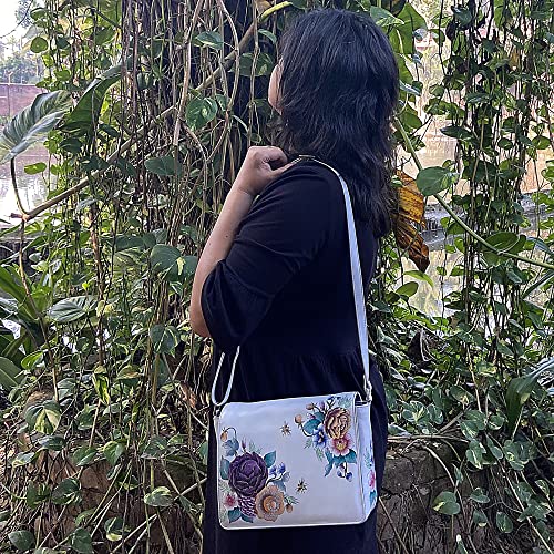 Image of Anuschka Women's Leather Crossbody Bag - Hand-Painted Genuine Leather Handbag with Adjustable Strap - 683, Crossbody Bag