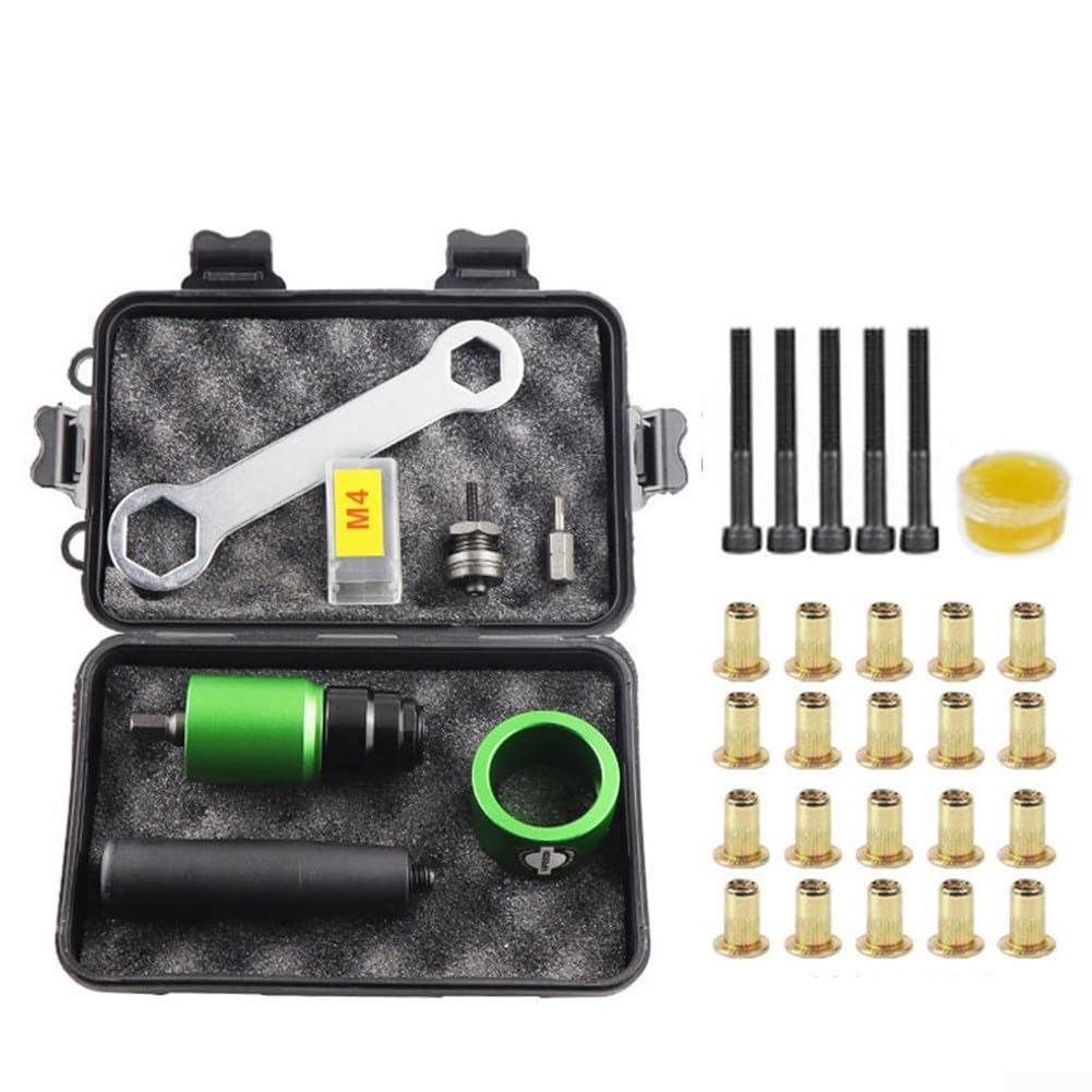 Kit adattatore per rivetti elettrici, in lega di alluminio, per M3-M8, converte trapano in rivettatrice con mandrini e dadi (8)