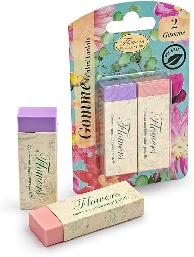 Blister 2 erasers Pigna Nature Flowers