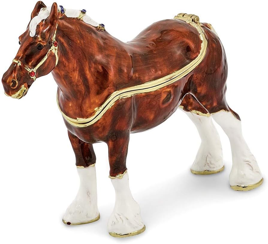Bejeweled Clydesdale Horse Trinket Box Luxury Gifts by Roy Rose Gifts