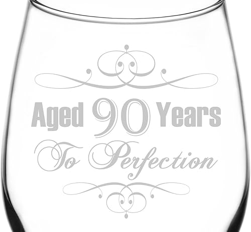 Miniatura 2 de (90) Envejecido a la perfección Elegante y Vintage Celebración de Cumpleaños Inspirada Copa de Catador de Vinos
