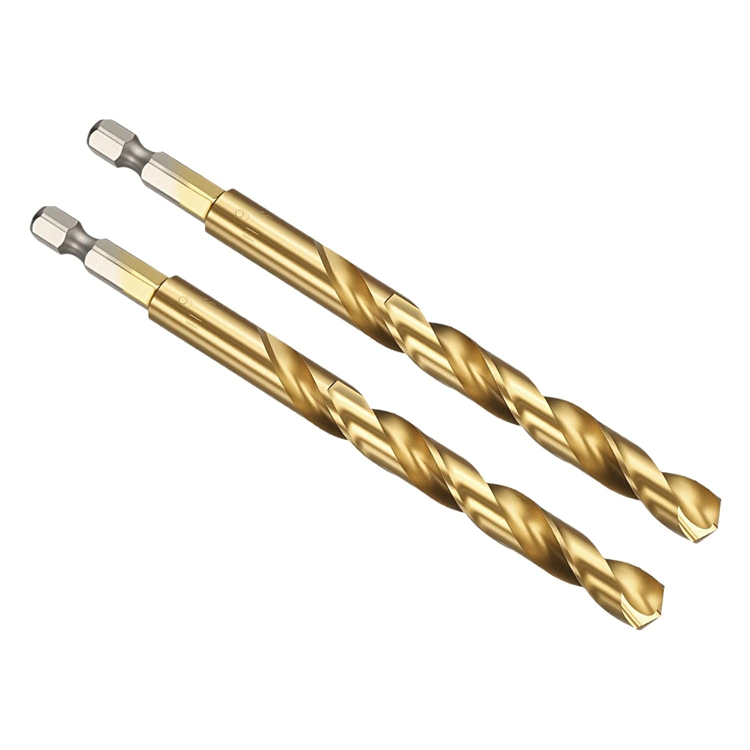 PATIKIL 21/64" Hex Shank Drill Bit, M35 Cobalt 5% High-Speed Steel Bits Quick Change Design for Impact Driver 135° Titanium for Stainless Steel Hard Metal - 2 Pack