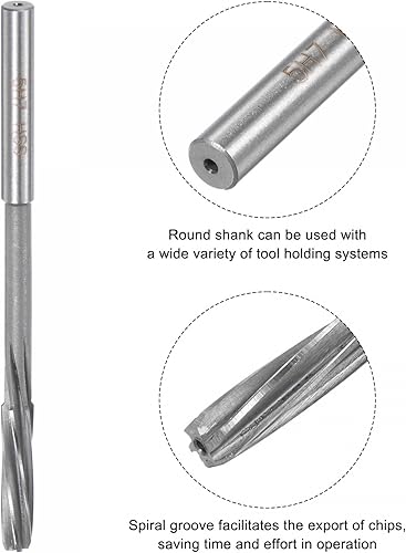 Vista 45 de uxcell Escariadores, 0.669 in H7 4241 de alta velocidad de acero espiral flautas torno máquina escariador fresado cortador