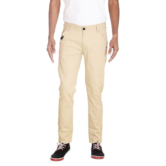 Linen Lycra Skinny Fit Chinos at Amazon 