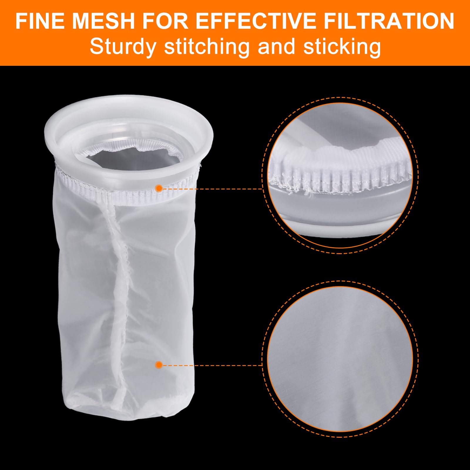 PATIKIL 4" IBC Lid Filter 2 Pack 210mm Long Washable Nylon Fine Mesh Filter IBC Tank Container Accessories for Rainwater Tank Rain Tank Ton Barrel Cover - Image 4