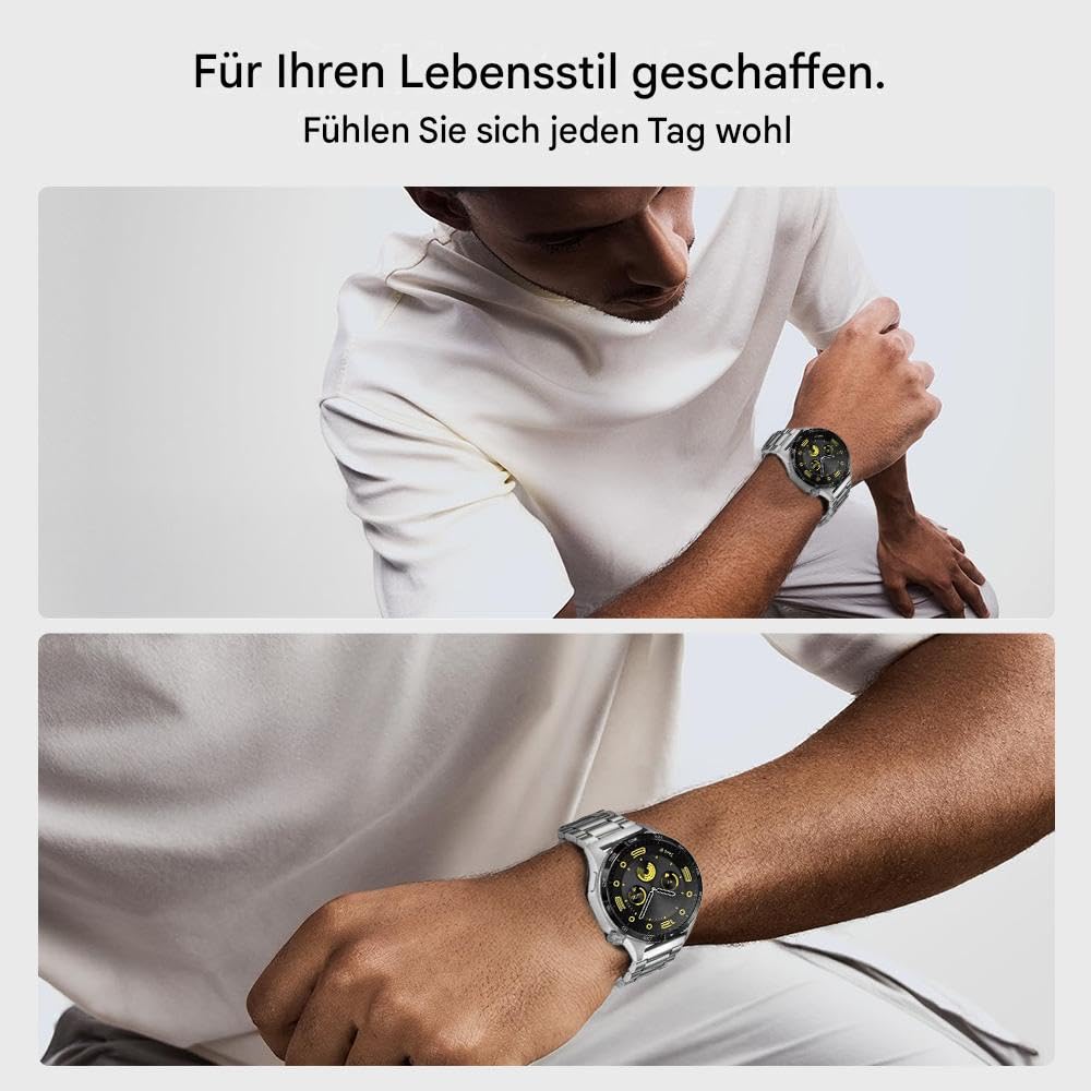 20mm 22mm werkzeugloses Universal-Titanarmband, kompatibel mit Galaxy Watch 6 Classic 43 mm/47mm/5 Pro 45mm/4 Classic 46mm, Metallarmband kompatibel mit Fenix 8 43mm, Gear S3 Frontier