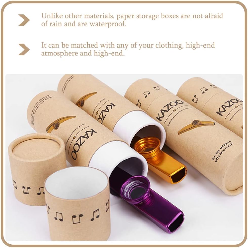 ERINGOGO 5Pcs Paper Kazoo Case Kazoo Carrier Cylinder Gift Box Music Instrument Container Orff Music Toy Supplies for Kid Beginners Adults : Musical Instruments