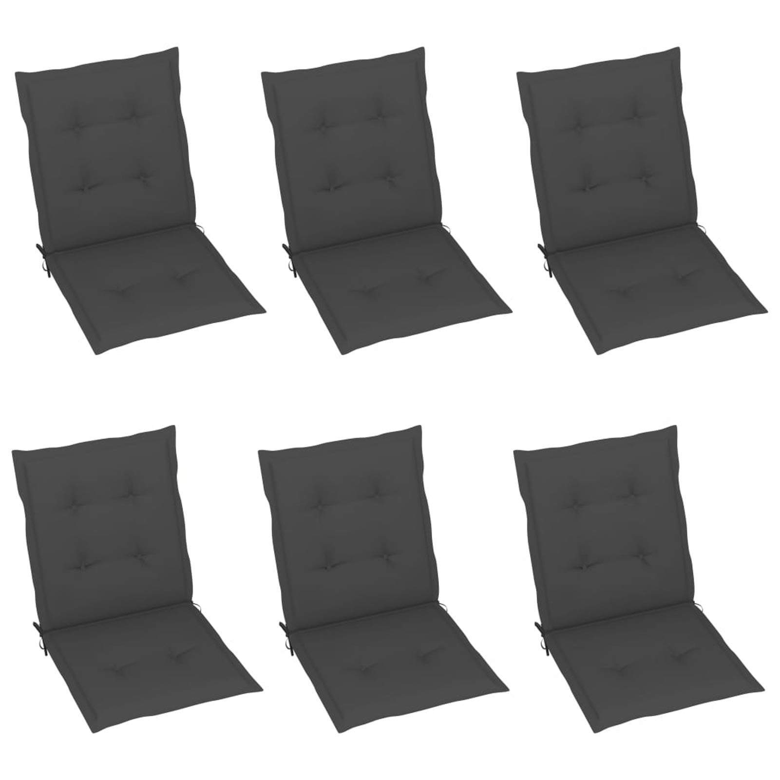 Tidyard Gartenstuhlauflagen 6er Set Polster Hochlehner Gartenstuhl Auflage Stuhlauflage Stuhlkissen Gartenstuhlkissen Sitzkissen Sitzauflage 100 x 50 x 4 cm, Stoff (100% Polyester),Anthrazit