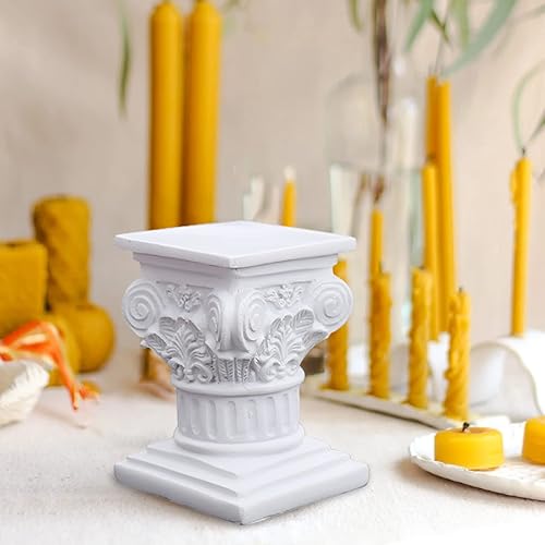 Miniatura 4 de Estatua de resina de columnas griegas  Columna griega del pilar romano  Decoración de mesa de columna romana blanca, figura de resina para boda,