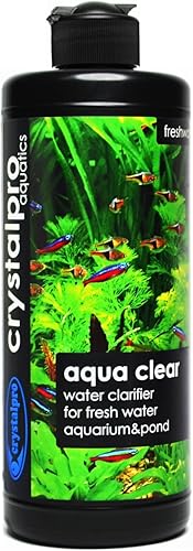 Crystalpro Aqua Clear 16.9 oz Trata 2650 galones Clarificador de agua para peceras Clarificador de agua de acuario para acuarios y estanques de