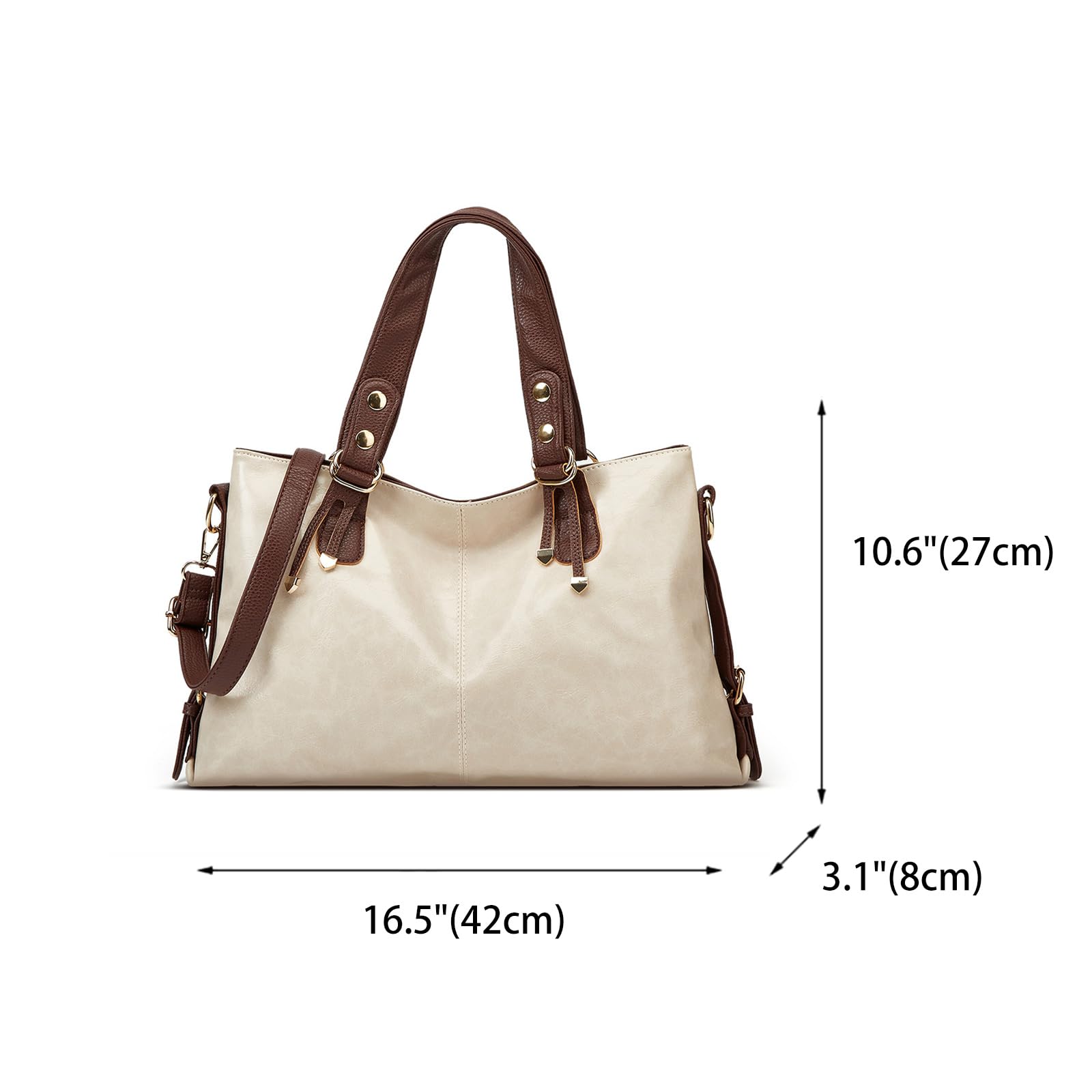 BUKESIYI Bolsos Mujer Bolso Bandolera Grandes PU Cuero Piel Fiesta Casual Bolsos ES77512