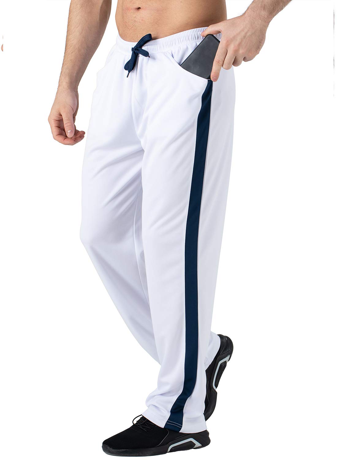 GopuneMen's Jogger Sweatpants Breathable Running Gym Athletic Mesh Pants Open Bottom