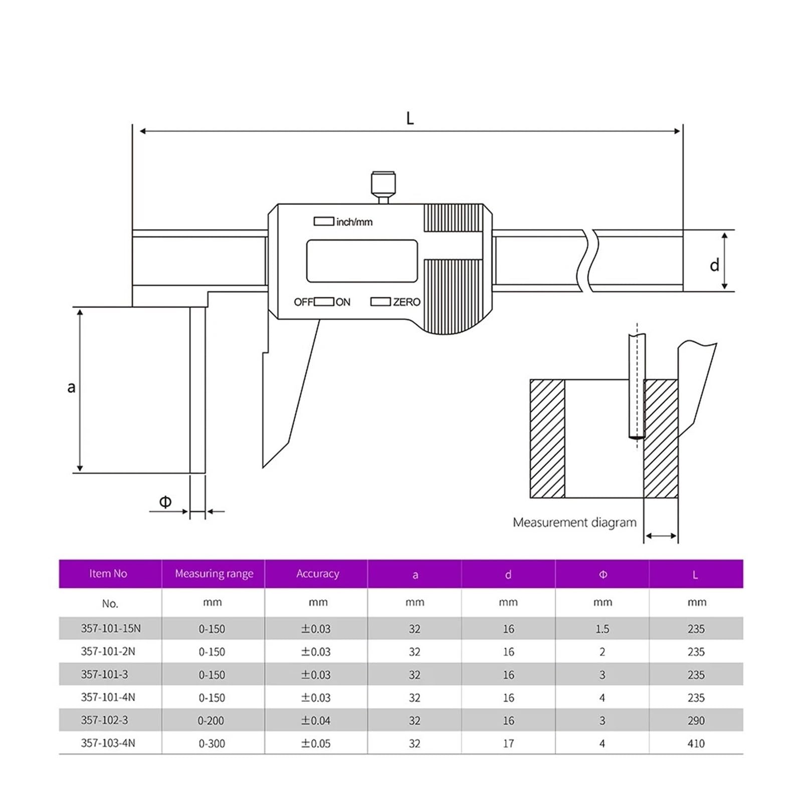 Grubość ścianki rurki cyfrowy wyświetlacz suwmiarka grubość rury 150 mm 200 mm 300 mm suwmiarka elektroniczna (0-200 mm 3 mm)