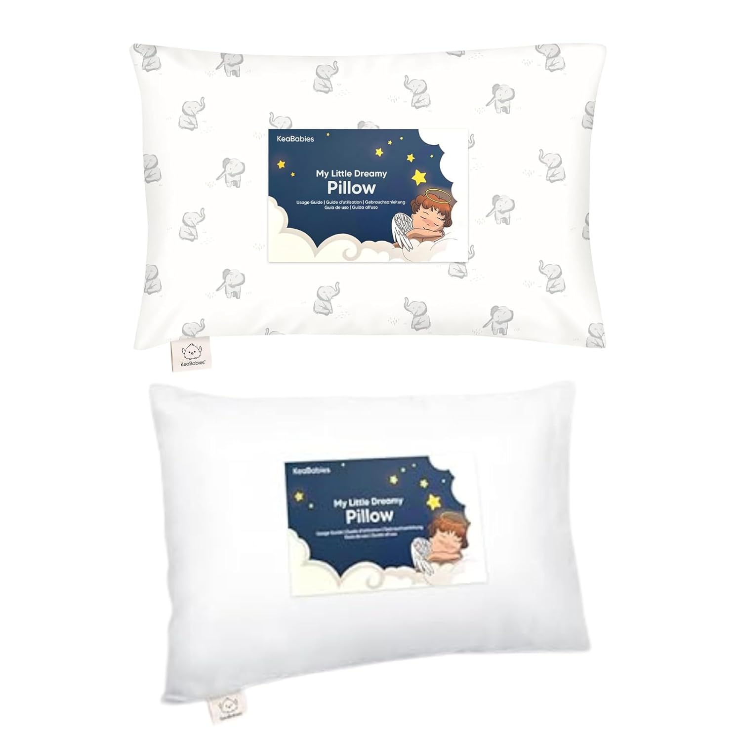 KeaBabies Toddler Pillow with Pillowcase - 13x18 My Little Dreamy Kids Travel Bed Pillows for Sleeping, Cotton Small Pillowcase, Soft & Breathable, Machine Washable, Toddlers 2-5 Years Old