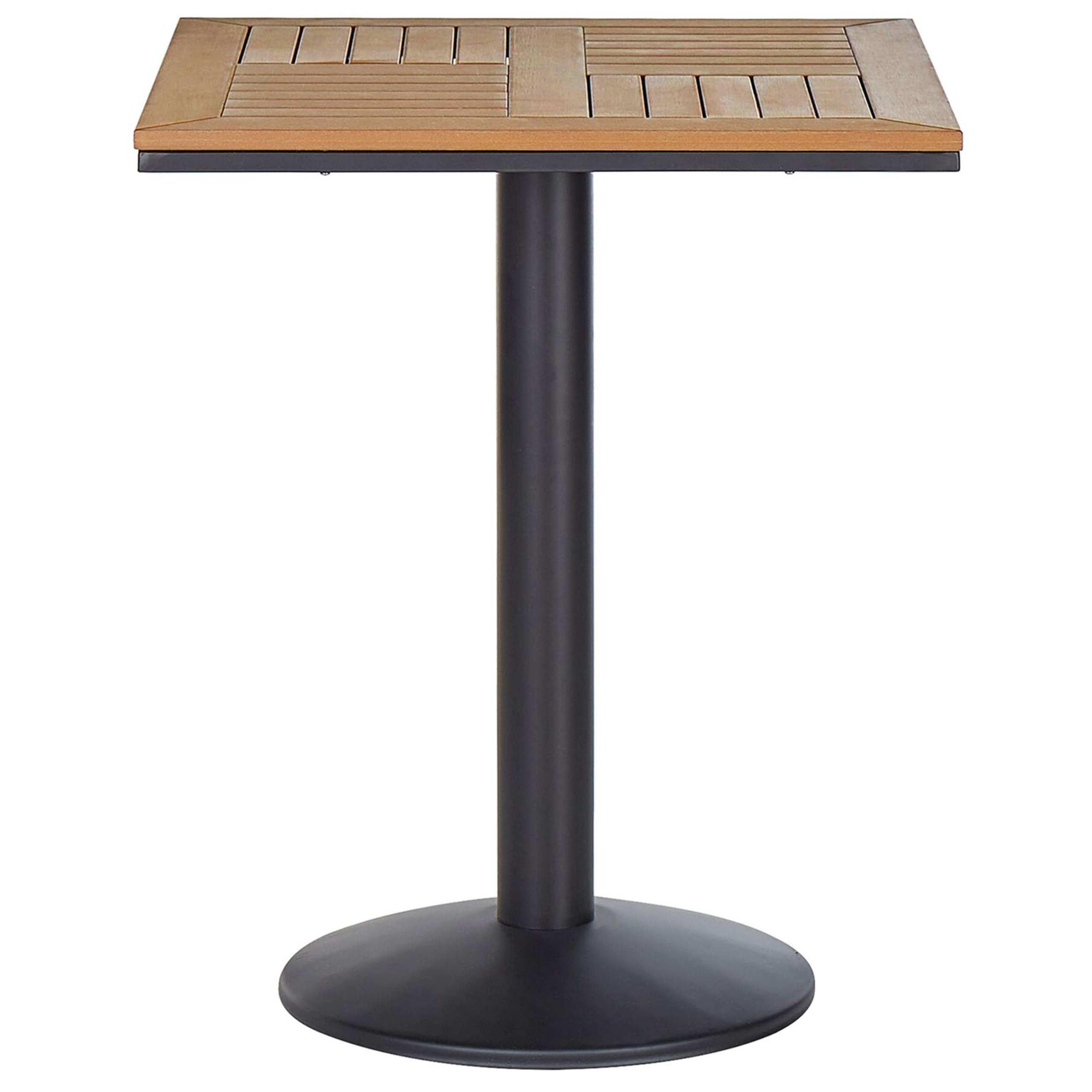 Beliani Mesa de Centro balcón Tablero de Madera Clara 60 x 60 cm Base de Metal Negro rústico Moderno Palmi