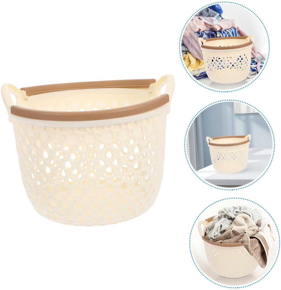 Flexible Laundry Basket Breathable Plastic Hamper with Large Capacity Portable Handle for Easy Carrying Stylish Design for Bedroom and Nursery Storage