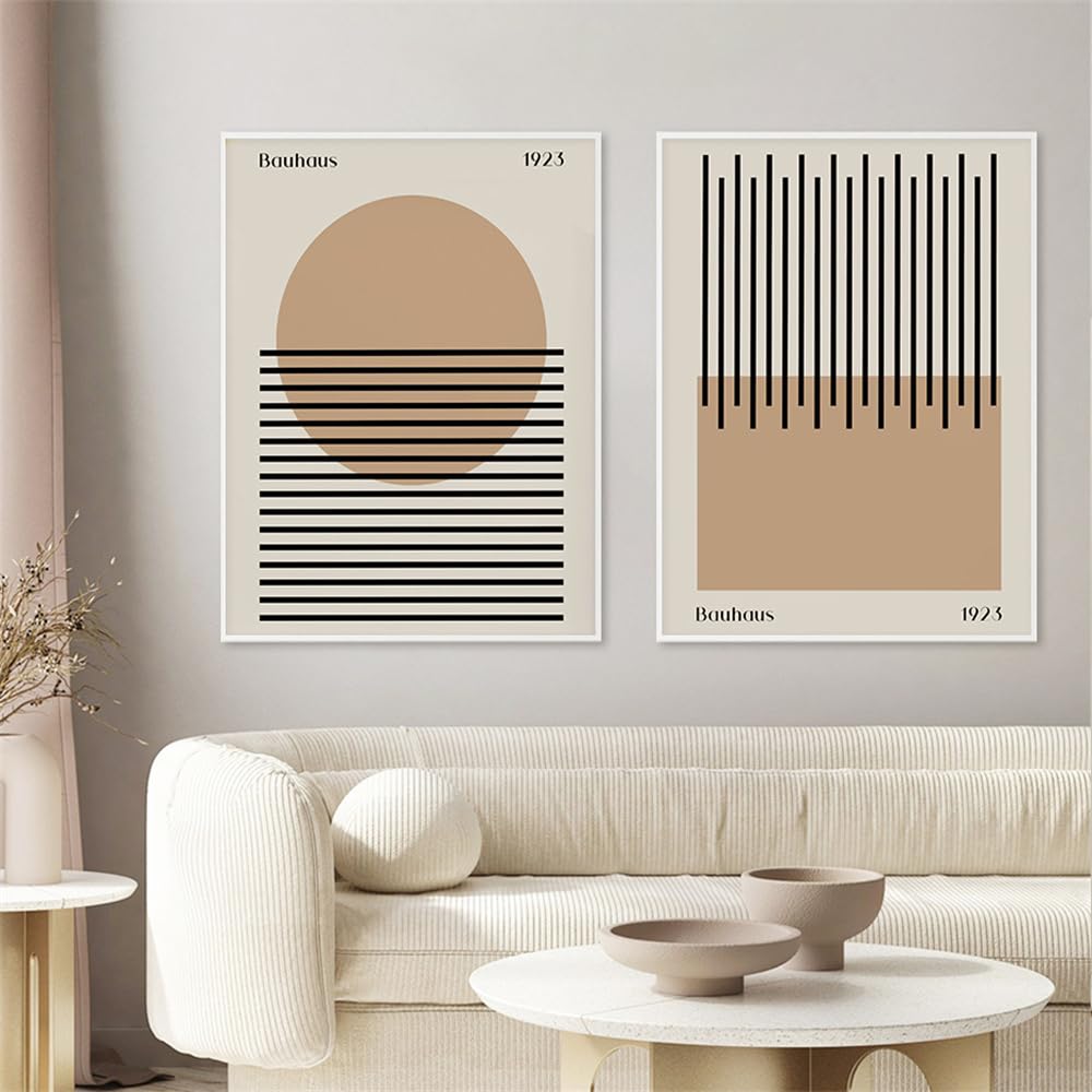 WBYZAC 2 Pieces Poster-Abstract Minimalist Posters Boho Wall Art Canvas Painting Neutral Prints Pictures Living Kitchen Office Room Interior Home Decoration-60 * 70cm (No Frame)